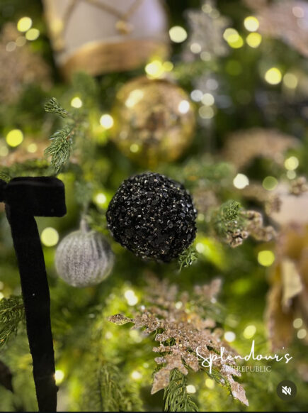 Black Glitter Ornaments